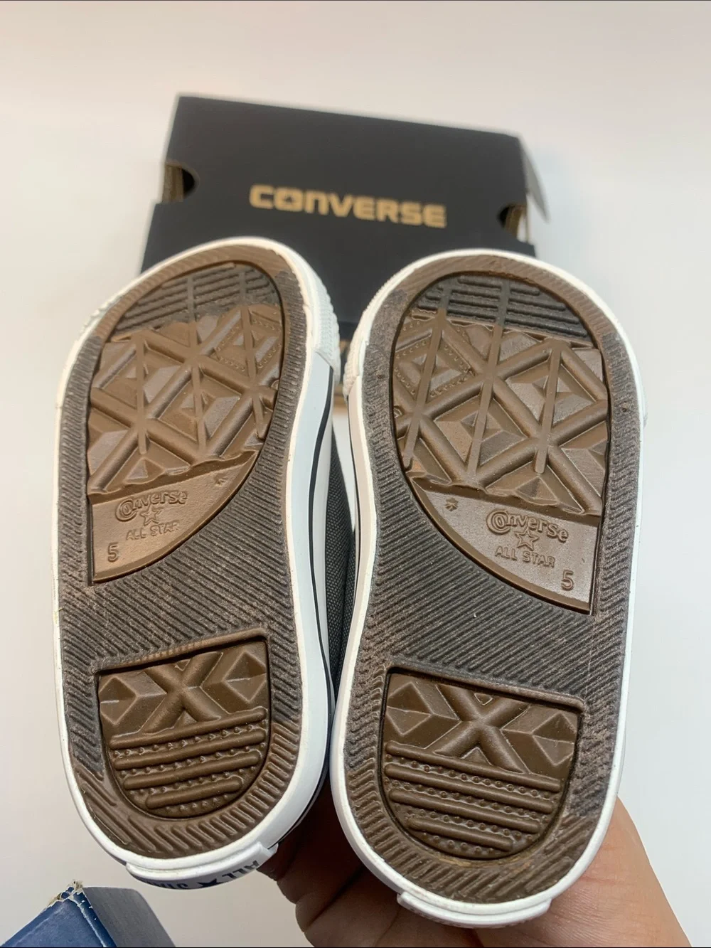 Converse Kids' Classic Baby Low-Top Canvas Sneakers in Gray Size 5